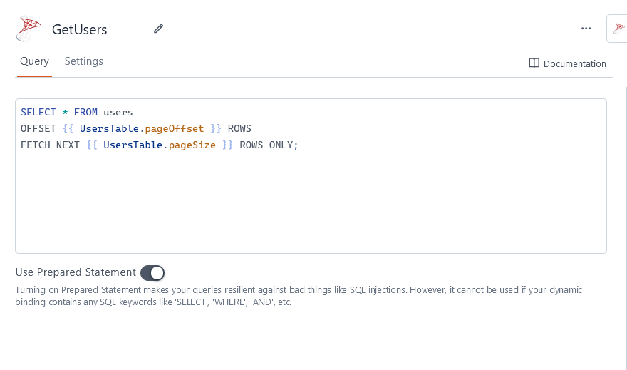 Configuring an MS SQL query.